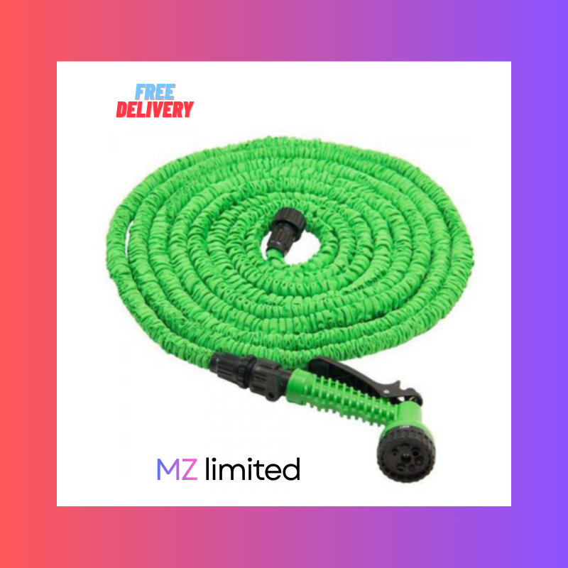 Expandable Magic Hose Pipe 100ft (30m) – Flexible Garden & Car Spray Gun for Home, Outdoor Watering