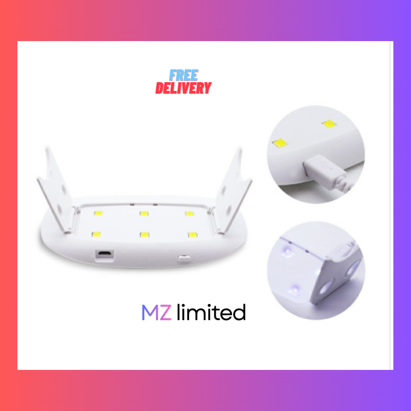 6W Portable Mini USB UV LED Nail Lamp – 45s/60s Timer Quick Gel Polish Dryer Machine (White) - Image 3