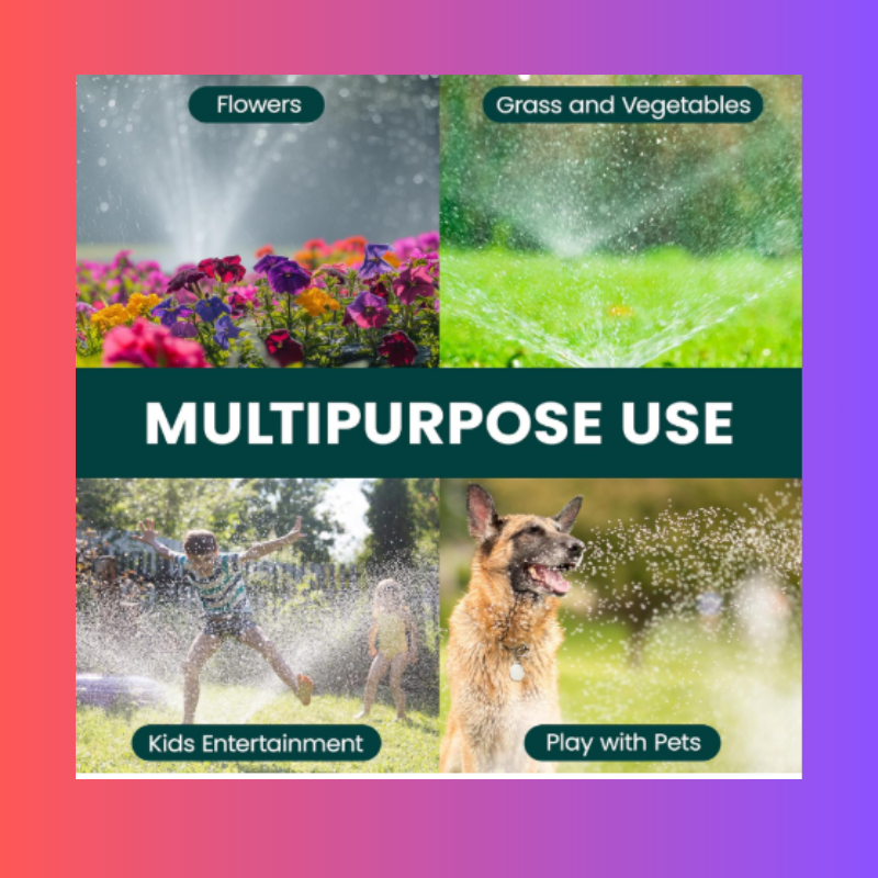 Garden Sprinkler 360° Rotating Sprayer – Lawn Watering Sprinkler with 3 Nozzles for Yard & Garden - Image 5